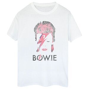 David Bowie Girls Aladdin Sane Leopard Print Cotton T-Shirt / White
